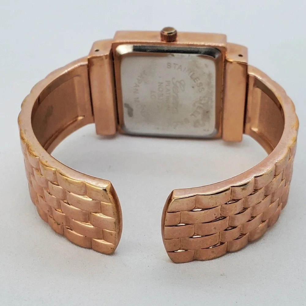 28MM Women's Rose Gold‎ Fashion Casual Cuff Bangle Watch 5.5